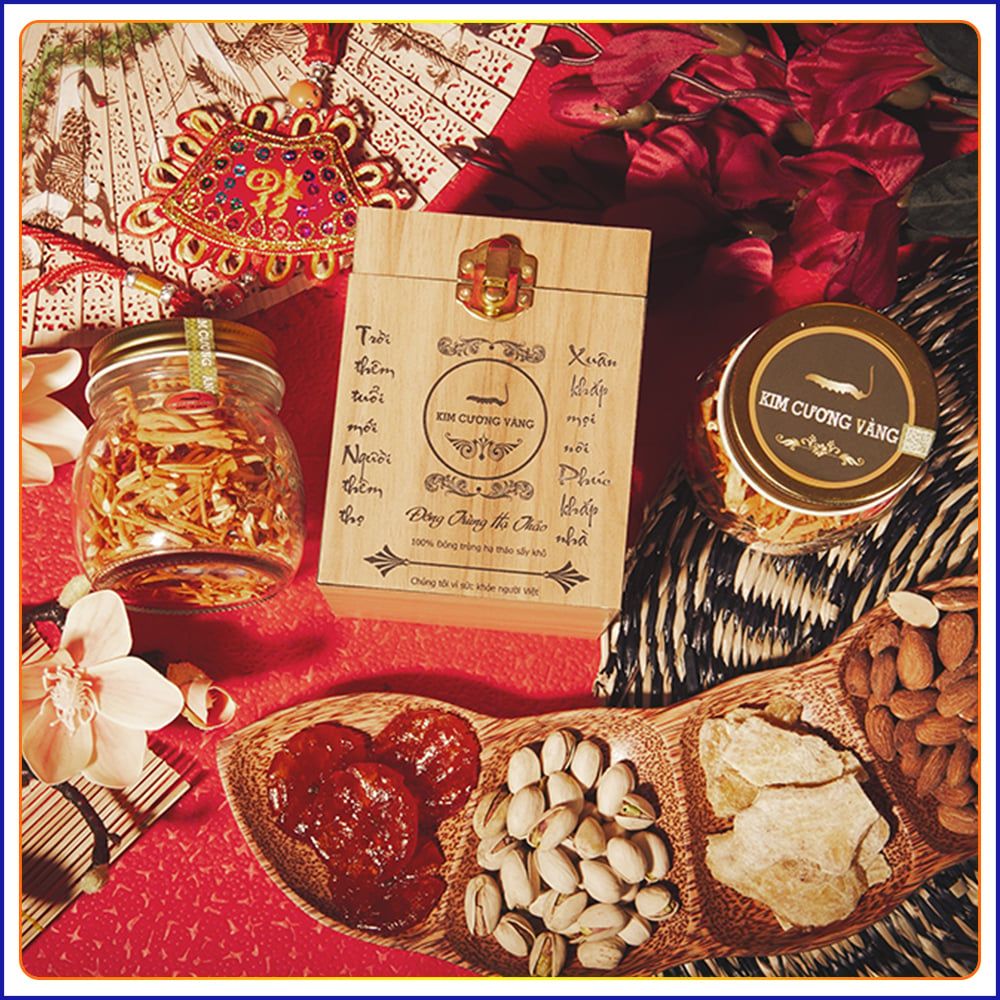 Đông Trùng Hạ Thảo Khô - Kim Cương Vàng ( 10 Gram/Hộp )