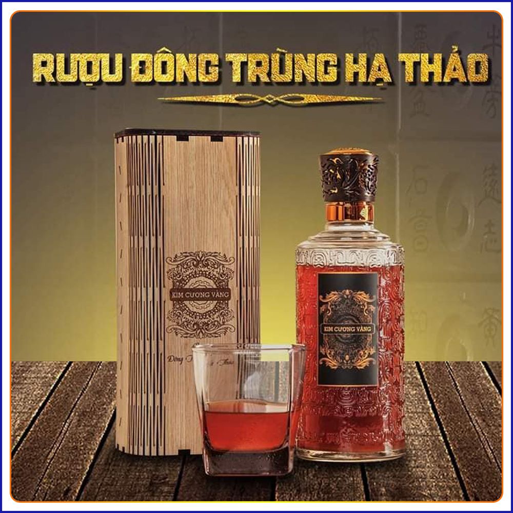 Rượu Đông Trùng Hạ Thảo - Kim Cương Vàng