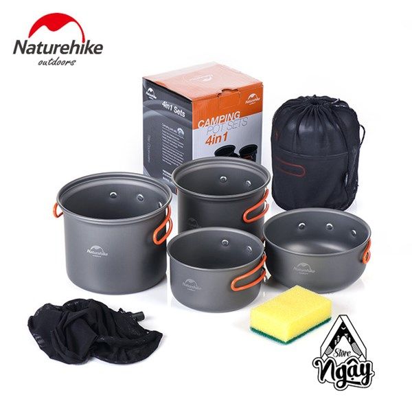 BỘ NỒI DÃ NGOẠI 4 IN 1 NATUREHIKE NH15T401-G