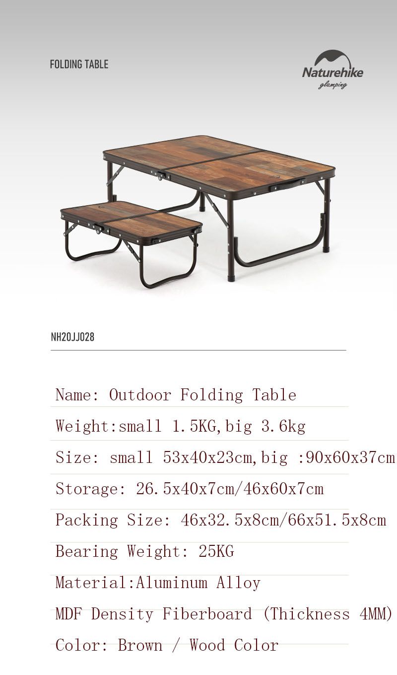 BÀN GỖ GLAMPING NATUREHIKE NH20JJ028