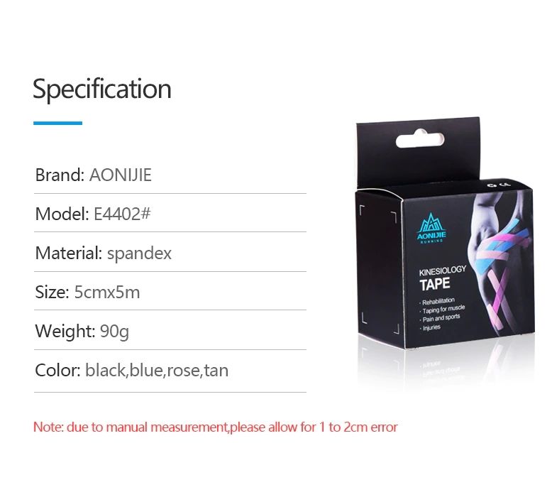 BĂNG DÁN CƠ AONIJIE KINESIOLOGY TAPE E4402 CUỘN 5CMx5M