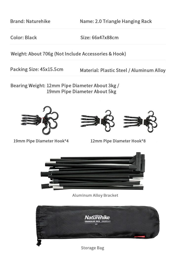 GIÁ TREO ĐỒ ĐÔI NATUREHIKE NH20PJ102