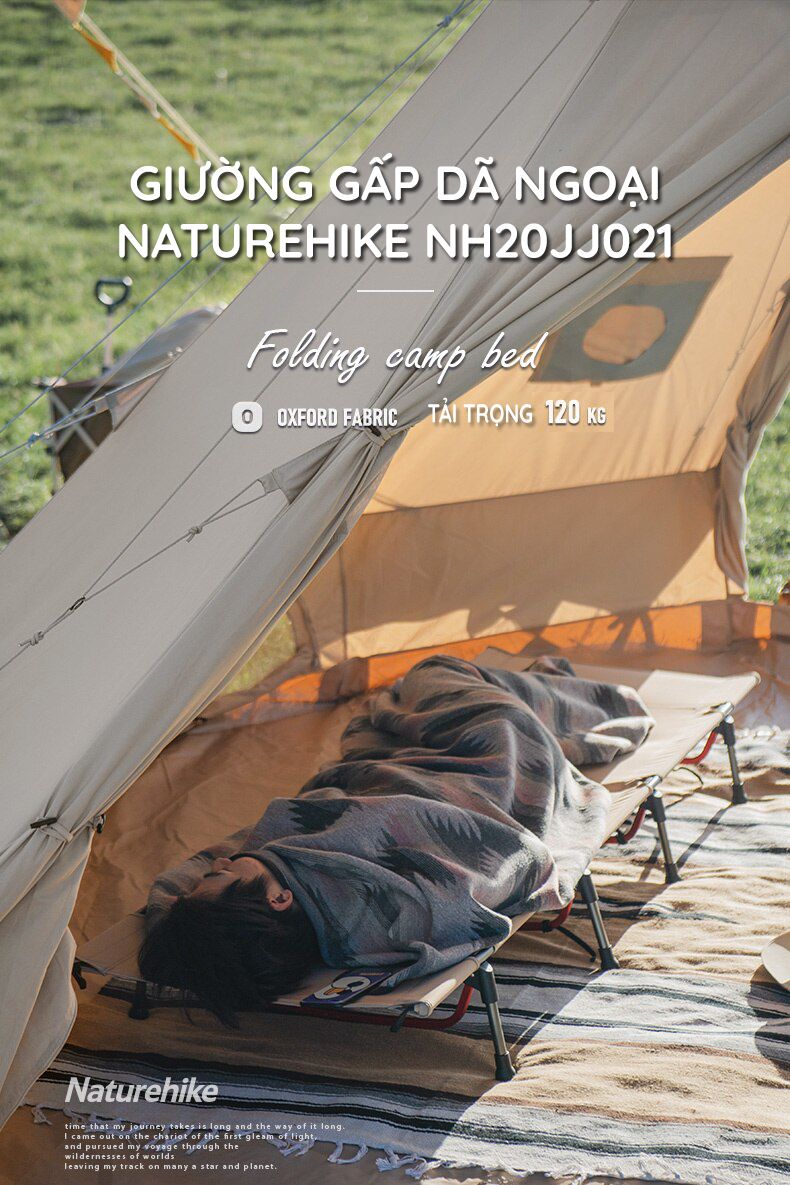GIƯỜNG GẤP DÃ NGOẠI 4 CHÂN NATUREHIKE NH20JJ021