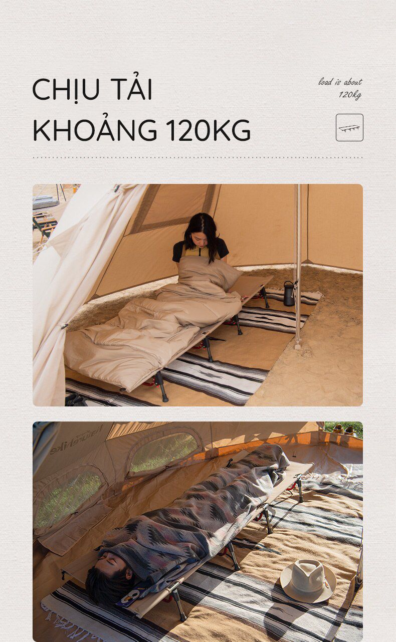 GIƯỜNG GẤP DÃ NGOẠI 4 CHÂN NATUREHIKE NH20JJ021