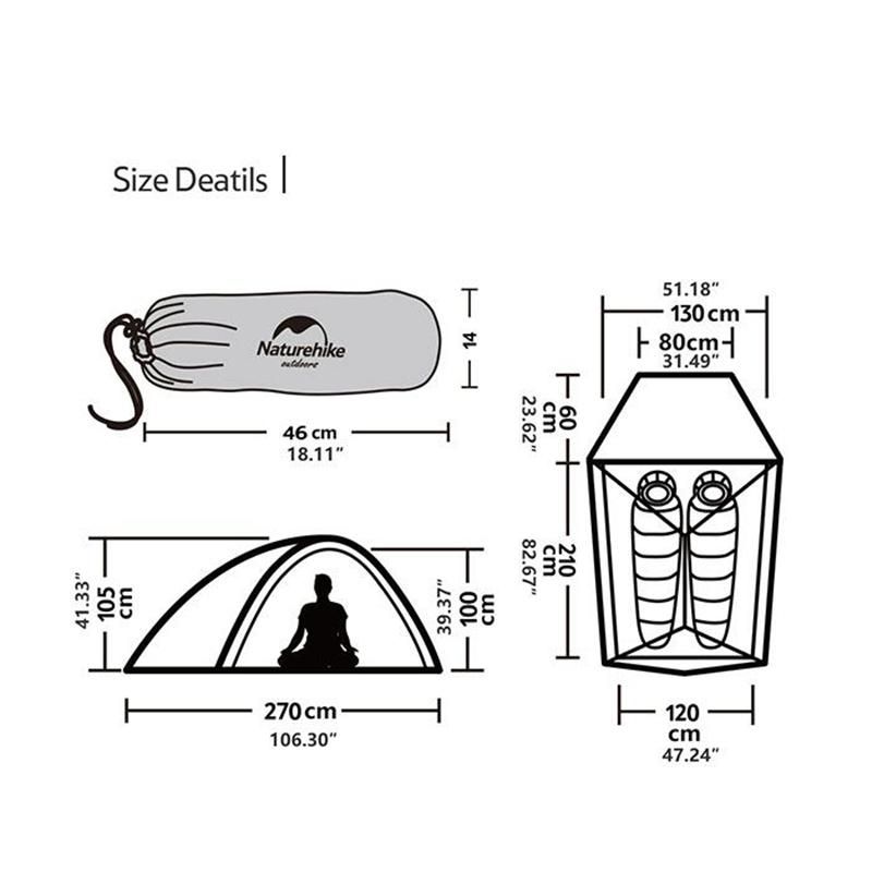  LỀU 2 NGƯỜI SIÊU NHẸ NATUREHIKE CLOUD UP 10D NH19ZP017 