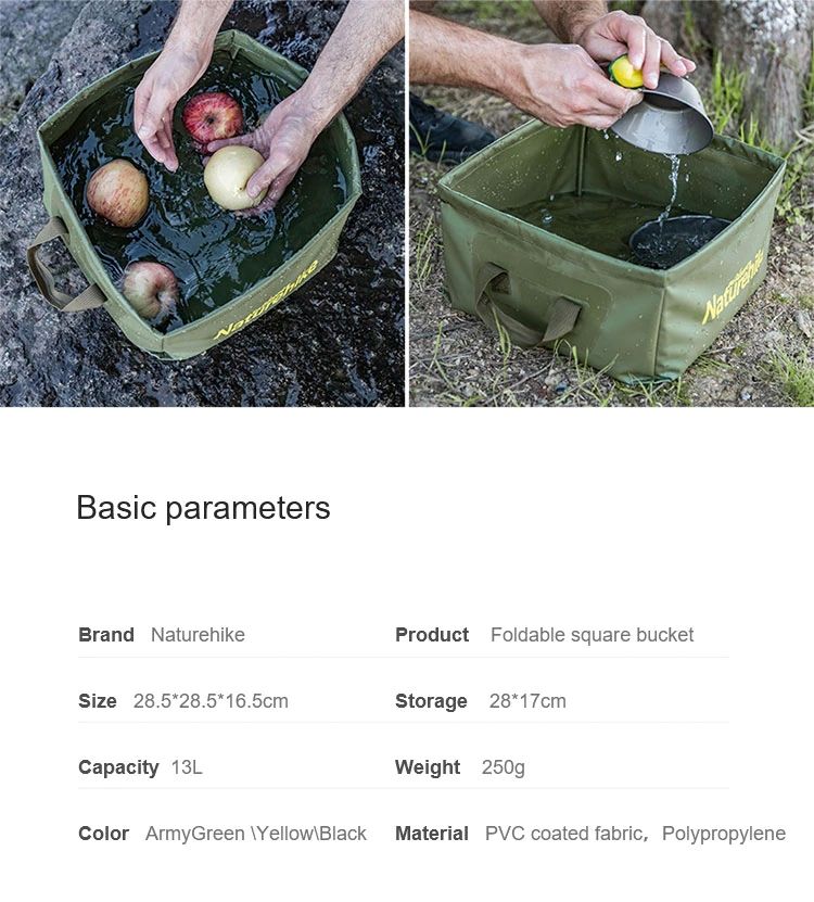 XÔ VUÔNG GẤP GỌN NATUREHIKE NH19SJ007