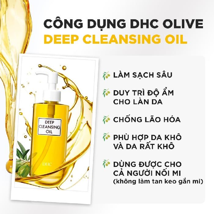 Dầu Tẩy Trang Làm Sạch Sâu Da DHC Olive Deep Cleansing Oil