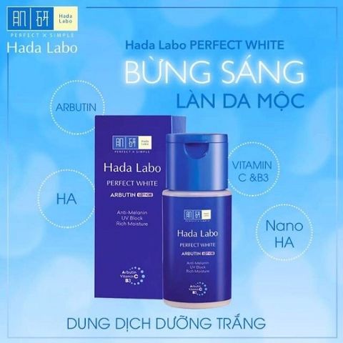 Dung Dịch Dưỡng Da Sáng Mịn Hada Labo Perfect White Arbutin Lotion 100ml