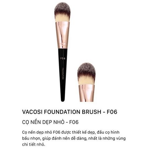 Cọ Đánh Nền Vacosi Đầu Dẹp Nhỏ F06 Foundation Brush