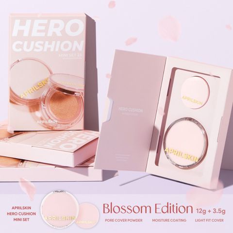 Set Phấn Nước Aprilskin Hero Cushion Mini Blossom Edition (15g+3.5g)