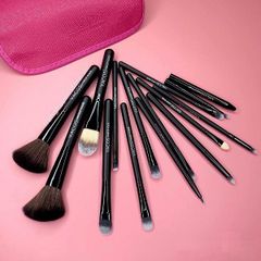 Bộ Cọ Trang Điểm Vacosi 14 Cây BC09 (Bóp Da Hồng) Essential Brush Set