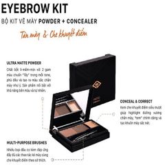 Bộ Kit Vẽ Mày + Che Khuyết Điểm Vacosi VM08 Natural Studio Eyebrow Kit Powder + Concealer 7.5g