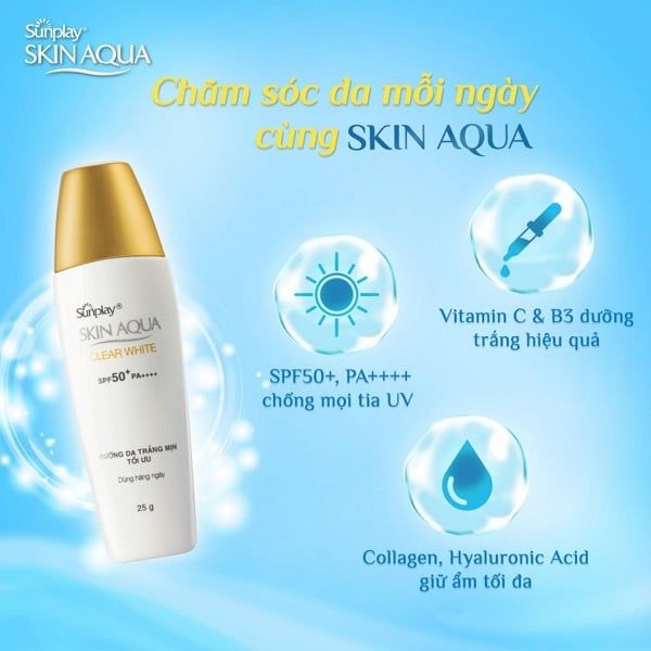 Sữa Chống Nắng Dưỡng Da Sáng Mịn Sunplay Skin Aqua Clear White SPF50+ PA++++ 25g