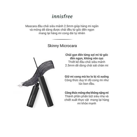 Mascara Siêu Mảnh Tạo Độ Cong Mi Innisfree Skinny Microcara 3.5g