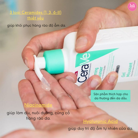 Sữa Rửa Mặt Sạch Sâu Cho Da Thường, Da Dầu CeraVe Foaming Cleanser For Normal To Oily Skin