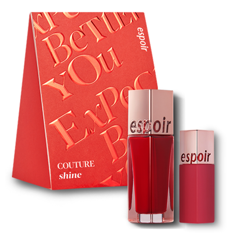 Set Son Kem Espoir Couture Lip Tint Shine (RD201 Like It 8.5g + Lip Tint Shine Mini Peach 3g)