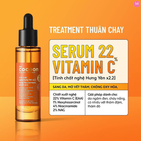 Tinh Chất Làm Sáng Da Mờ Thâm Chiết Xuất Nghệ Hưng Yên Cocoon Turmeric Serum C22 Vitamin C 30ml