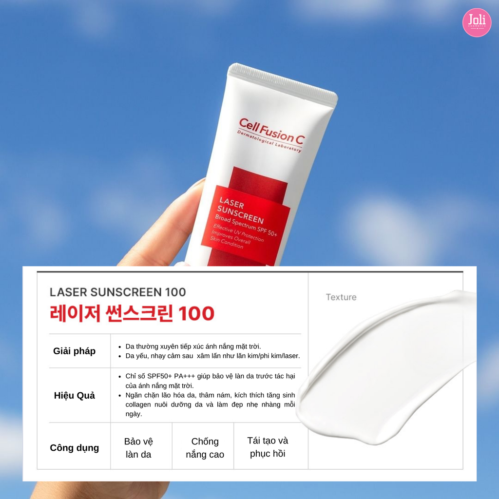 Kem Chống Nắng Céll Fùsion C Cho Da Sau Laser Sunscreen 100 SPF50+ PA+++ 50ml