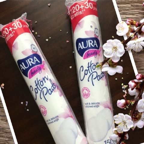 Bông Tẩy Trang Aura Beauty 150 Miếng Cotton Pads