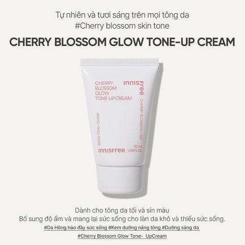Kem Dưỡng Trắng Nâng Tông Da innisfree Cherry Blossom Glow Tone-up Cream 50ml