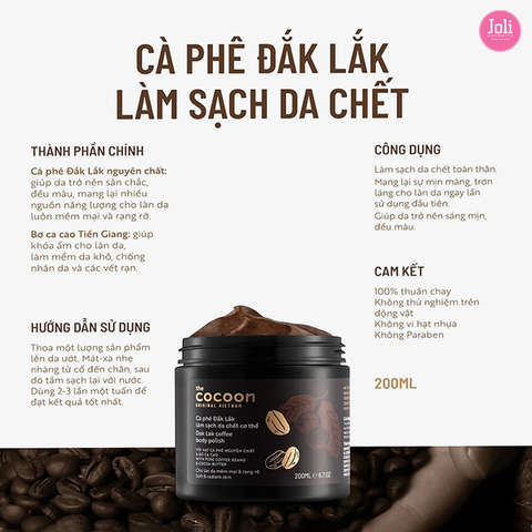 Tẩy Da Chết Toàn Thân Cocoon Dak Lak Coffee Body Polish 200ml