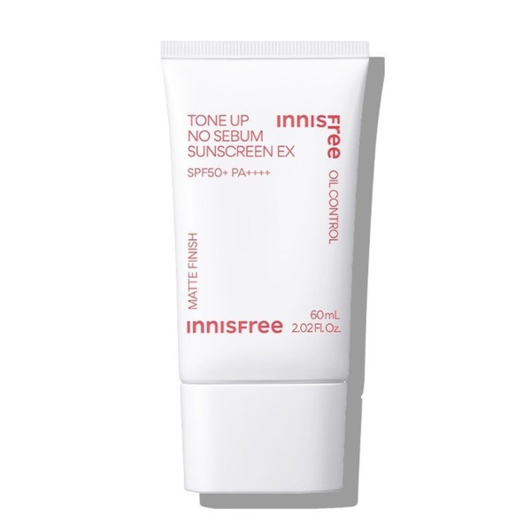 Kem Chống Nắng Nâng Tone Kiềm Dầu innisfree Tone Up No Sebum Sunscreen Ex SPF50+ PA++++ 60ml