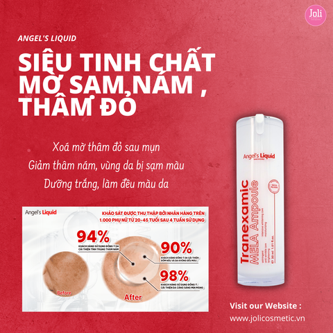 Siêu Tinh Chất Mờ Nám Chuyên Sâu Angel's Liquid Tranexamic Mela Ampoule 30ml