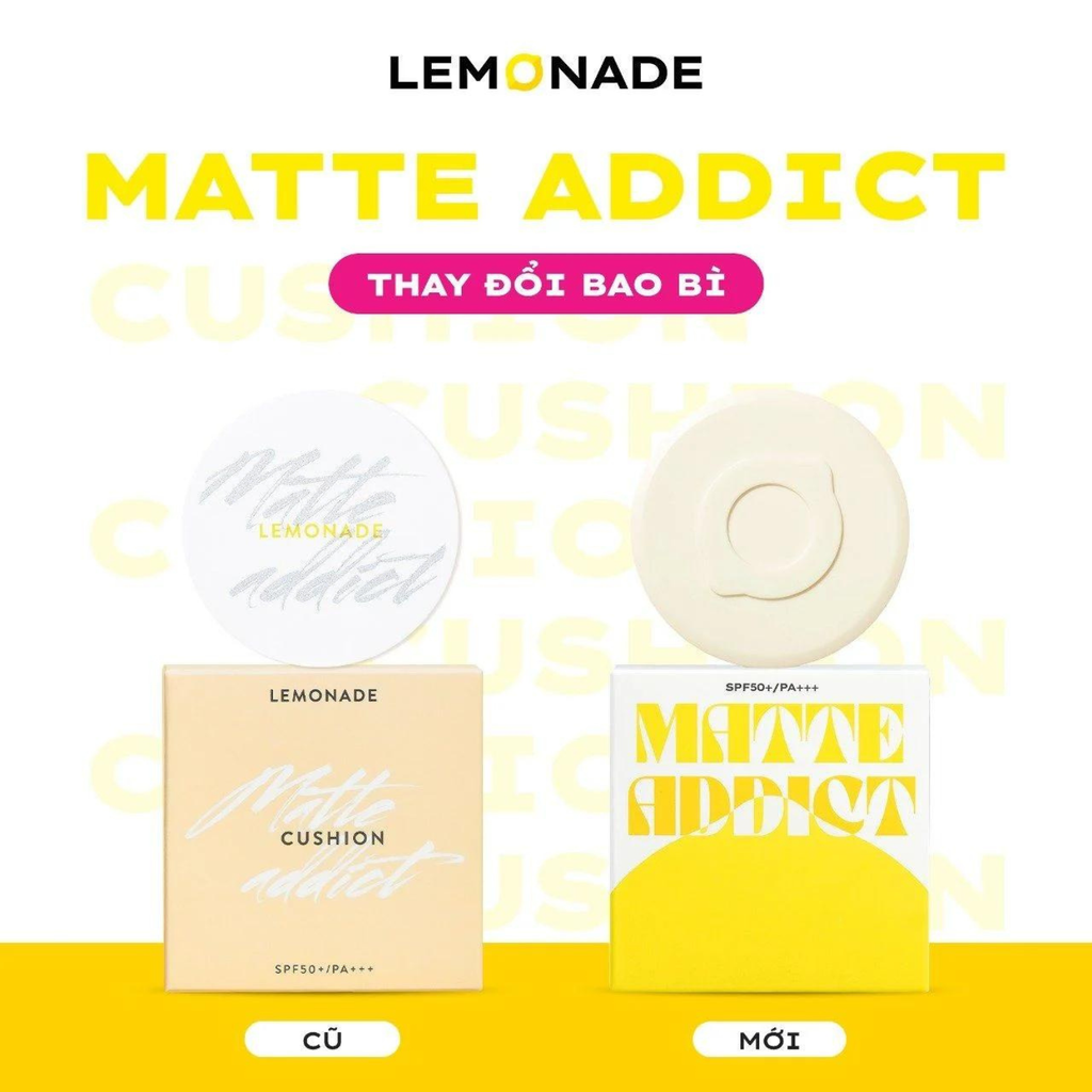 Phấn Nước Cho Da Khô Lemonade Matte Addict Cushion SPF50+ PA+++ 15g