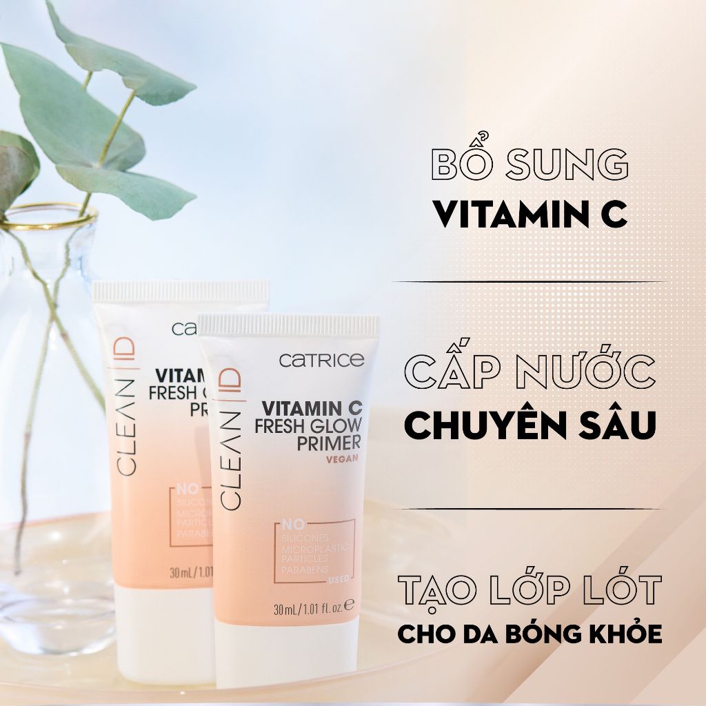 Kem Lót Bổ Sung Cấp Nước Catrice Clean ID Vitamin C Fresh Glow Primer 30ml