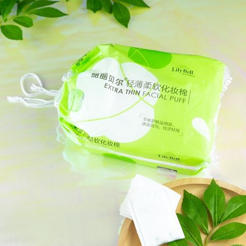 Bông Tẩy Trang LilyBell Vỏ Xanh Extra Thin Facial Puff 240 Miếng