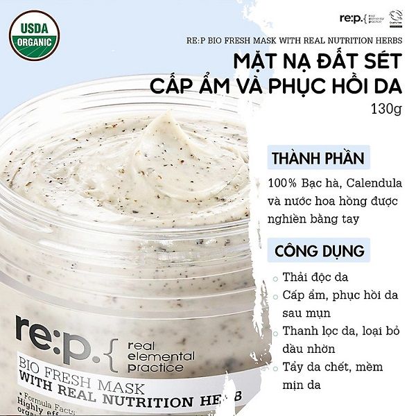 Mặt Nạ Đất Sét RE:P Bio Fresh Mask 130g