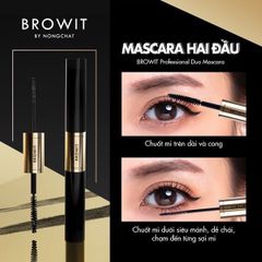 Mascara 2 Đầu Browit by Nongchat 2 in 1 Universal Mascara and Eyeliner #Jet Black