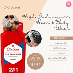 Sữa Tắm Gội Toàn Thân Dành Cho Nam Old Spice High Endurance Hair & Body Wash 532ml