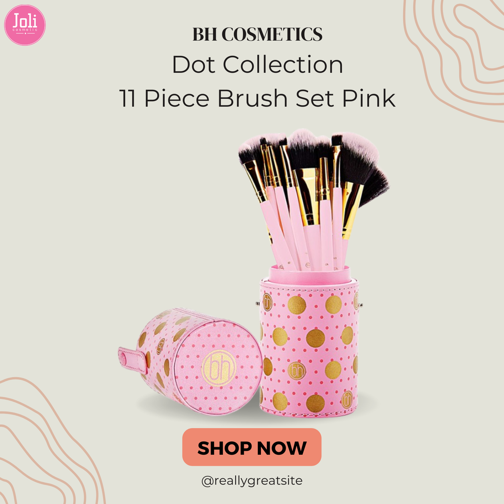 Bộ Cọ Trang Điểm 11 Cây BH Cosmetics Dot Collection Piece Brush Sets Pink