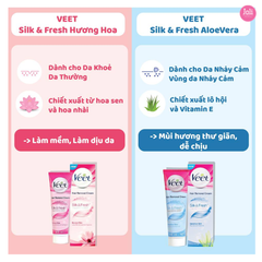 Kem Tẩy Lông Veet Silk & Fresh Dành Cho Da Nhạy Cảm Aloe Vera & Vitamin E