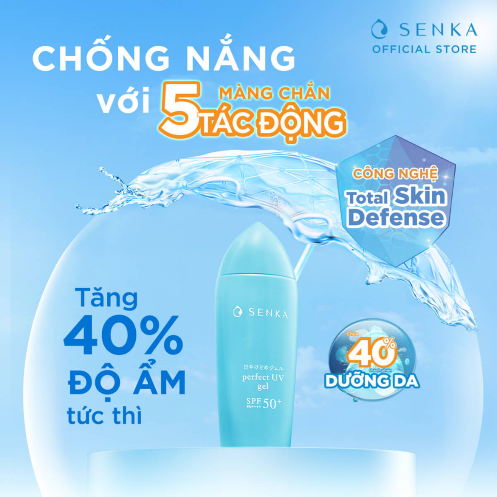 Gel Sữa Chống Nắng Dưỡng Ẩm Senka Perfect UV Gel SPF 50+ PA++++ 80ml