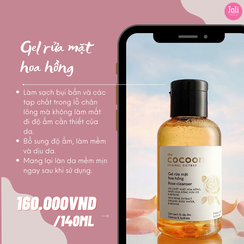 Gel Rửa Mặt Cocoon Chiết Xuất Từ Hoa Hồng 140ml