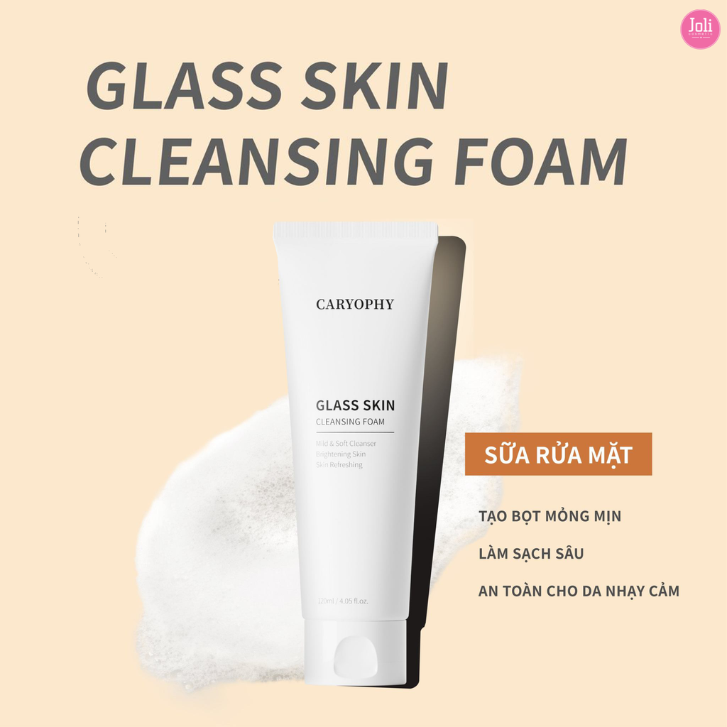 Sữa Rửa Mặt Dưỡng Trắng Da Caryophy Glass Skin Cleansing Foam 120ml
