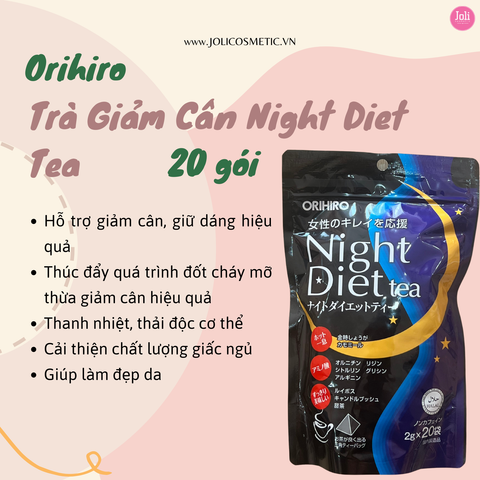 Trà Giảm Cân Ban Đêm Orihiro Night Diet Tea 2g x 20 Gói
