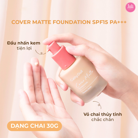 Kem Nền Cathy Doll Cover Matte Foundation SPF15 PA +++ 30g