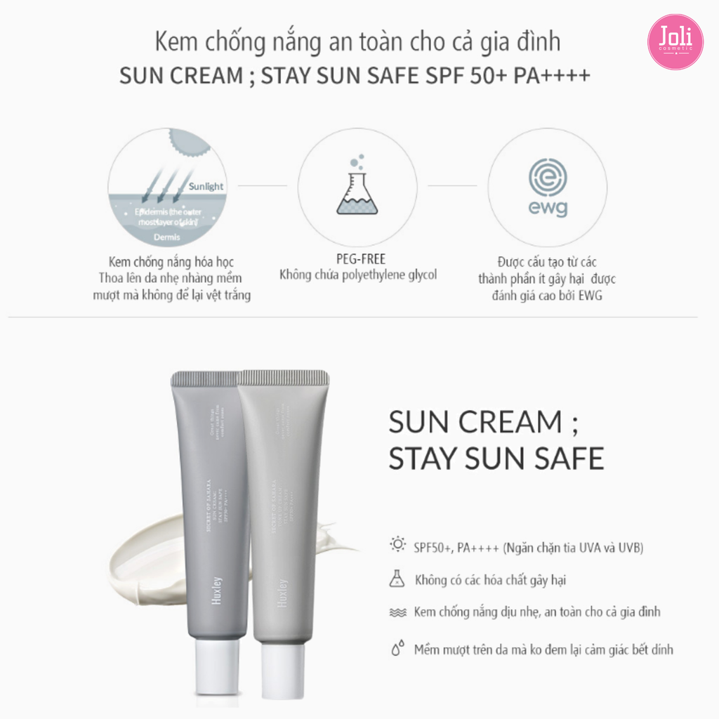 Kem Chống Nắng Nâng Tông Huxley Sun Cream Tone Up Cream SPF50+ PA+++ 35ml