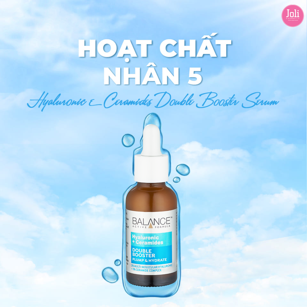 Serum Cấp Ẩm, Mờ Nếp Nhăn Balance Hyaluronic + Ceramides Double Booster Serum 30ml