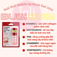 Tẩy Tế Bào Chết Môi Sủi Bọt Bubi Bubi Bubble Lip Scrub Red 10ml