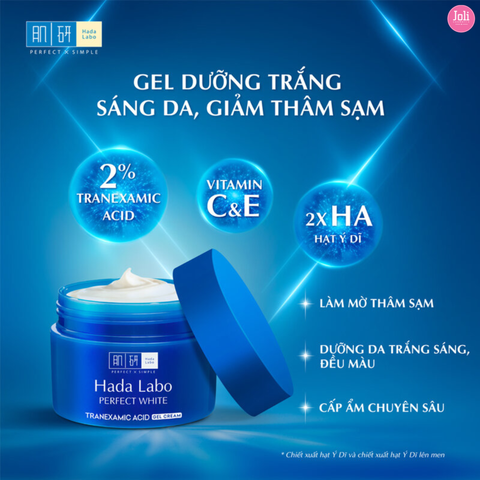 Gel Dưỡng Sáng Da Giảm Thâm Sạm Hada Labo Perfect White Tranexamic Acid Gel Cream 50g