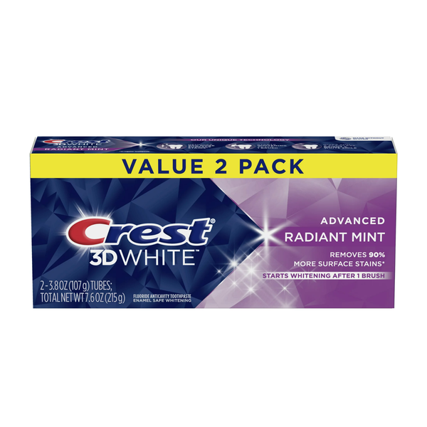 Kem Đánh Trắng Răng Crest 3D White Advanced Radiant Mint (107g x 2 )