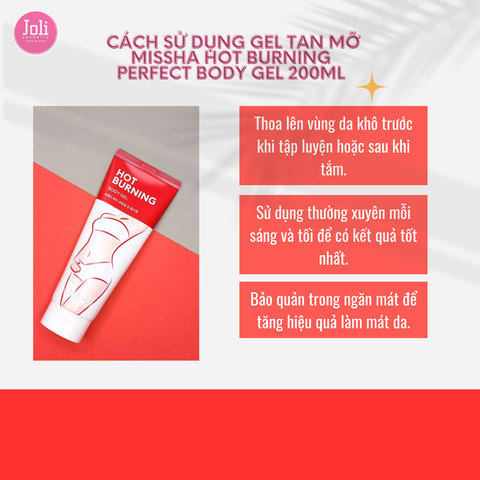 Gel Tan Mỡ Missha Hot Burning Perfect Body Gel 200ml