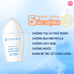 Sữa Chống Nắng Cho Da Nhạy Cảm Senka Perfect UV Gentle Milk SPF50+ PA++++ 40ml