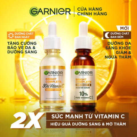 Tinh Chất Dưỡng Sáng Da Giảm Thâm Ban Đêm Garnier Bright Complete Overnight Vitamin C 30ml