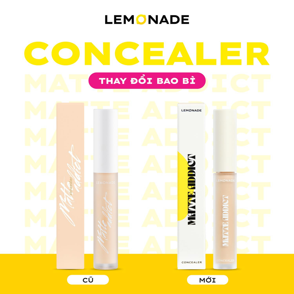 Kem Che Khuyết Điểm Kiềm Dầu Lemonade Matte Addict Concealer 3g