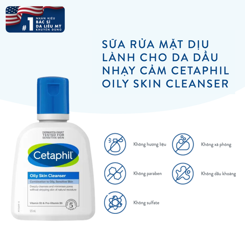 Sữa Rửa Mặt Cho Da Dầu Nhạy Cảm Cetaphil Oily Skin Cleanser